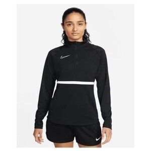 NIKE Dri-Fit Academy Drill Top Small Black White NEW Soccer Sports Workout Run